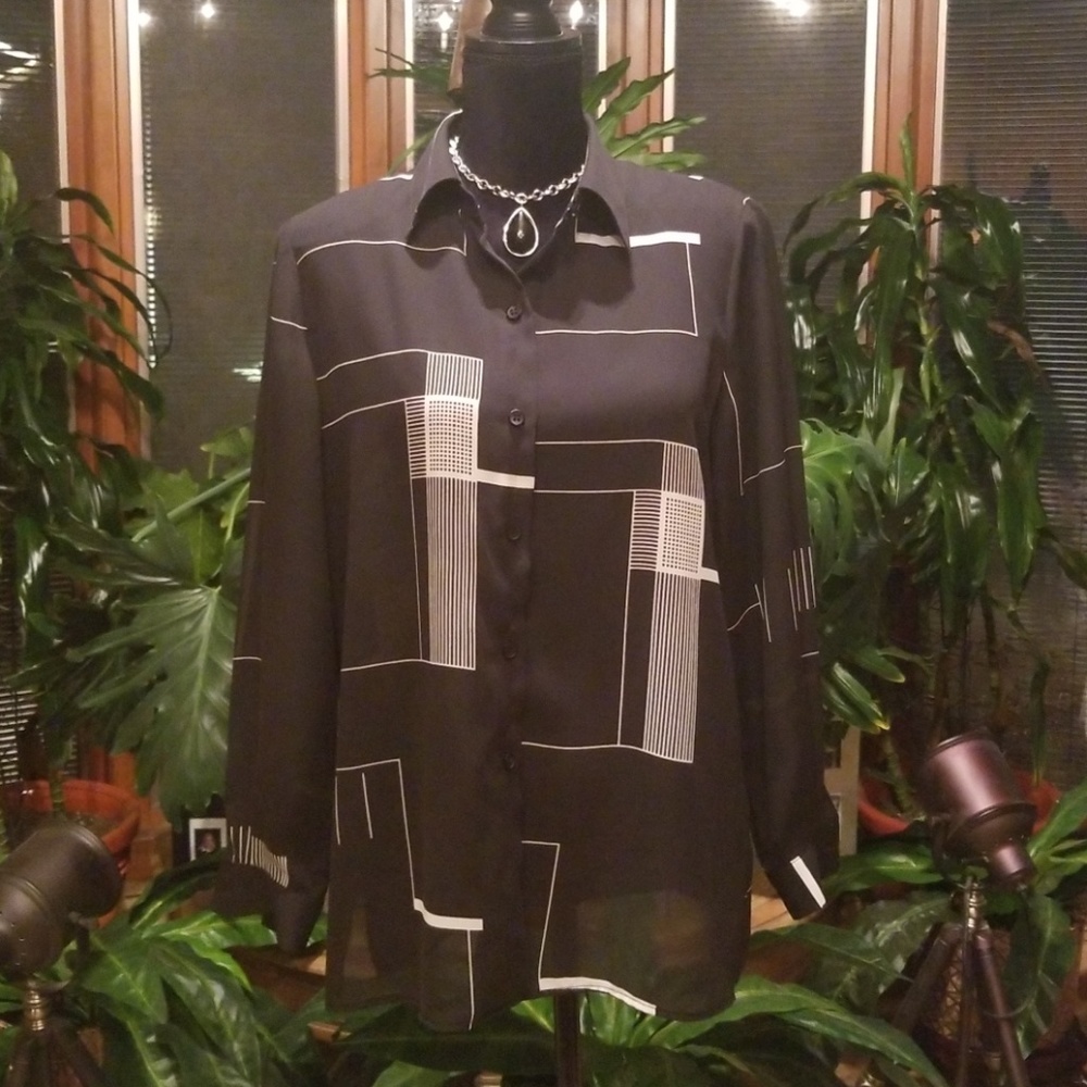 Vintage Joan Leslie Geometric Blouse